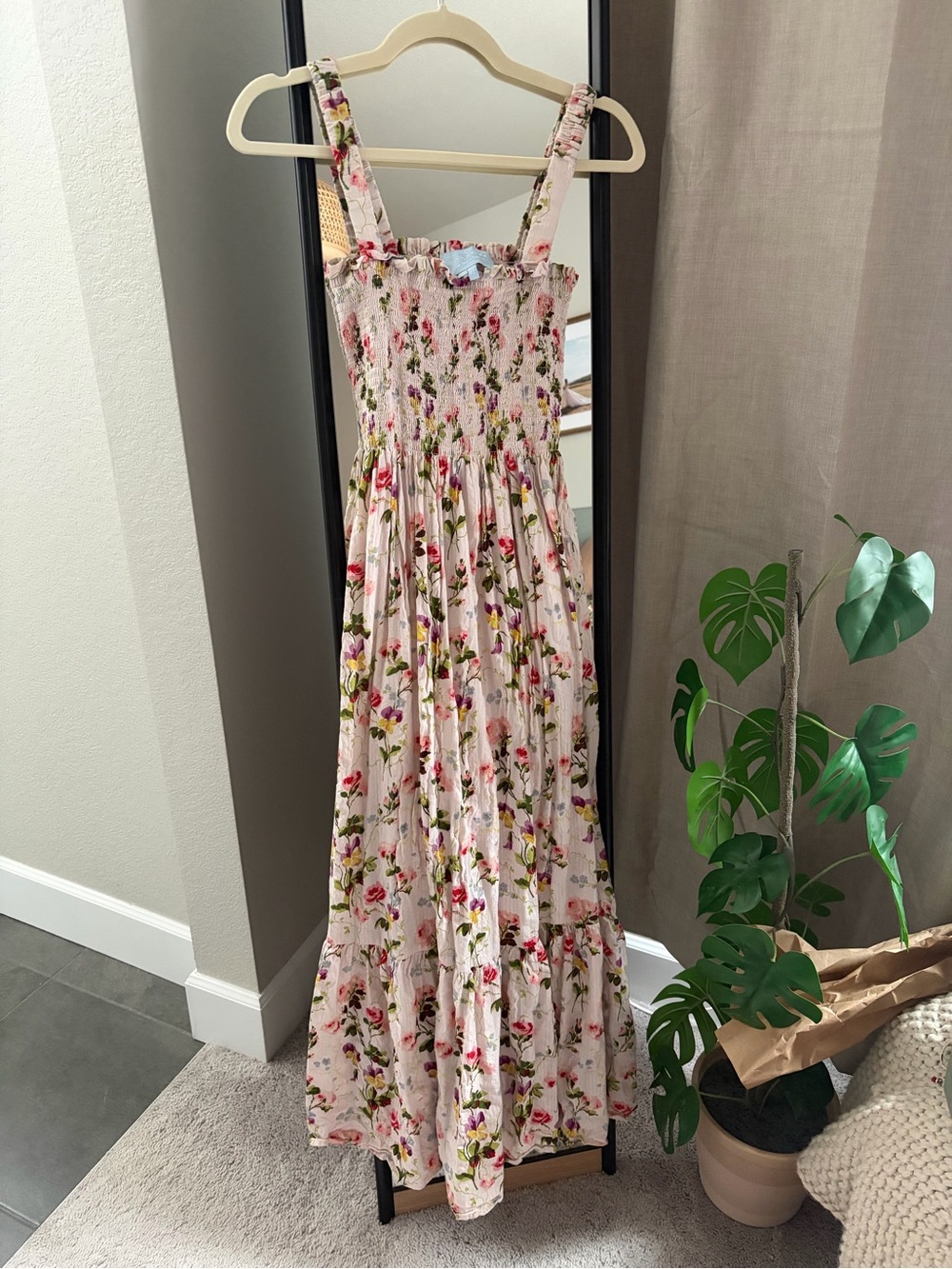 Anjuli maxi dress in pink bluebonnet